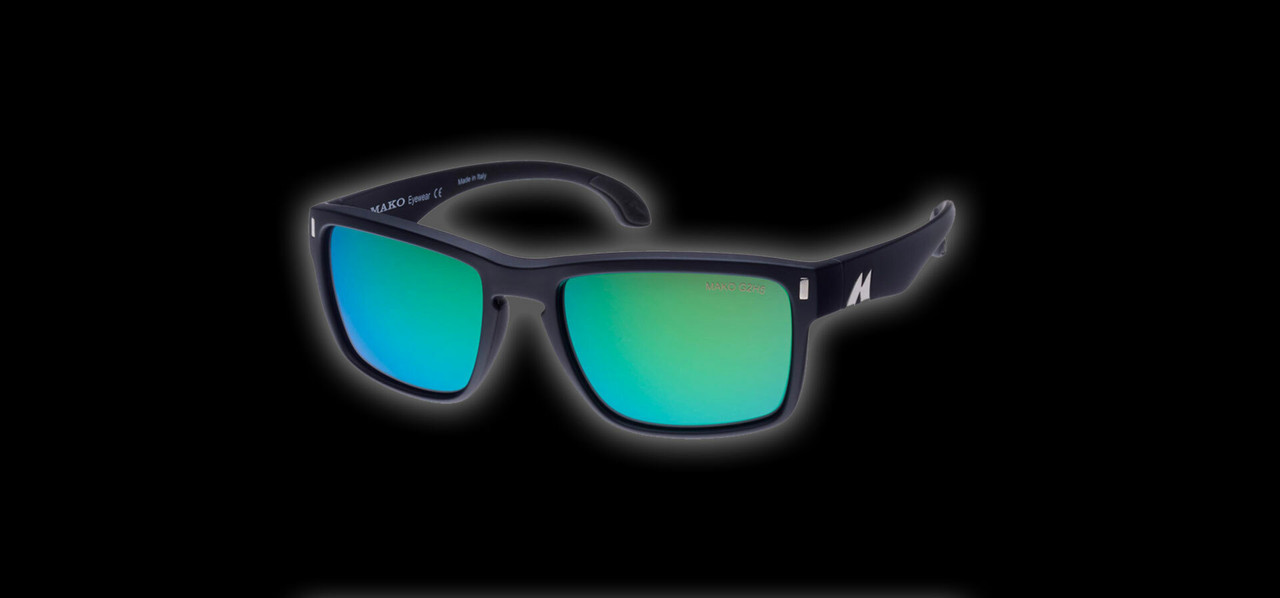 Mako ESCAPE Polarised Sunglasses – Glass HD Mirrored, Rose Green, Matte Black Frame