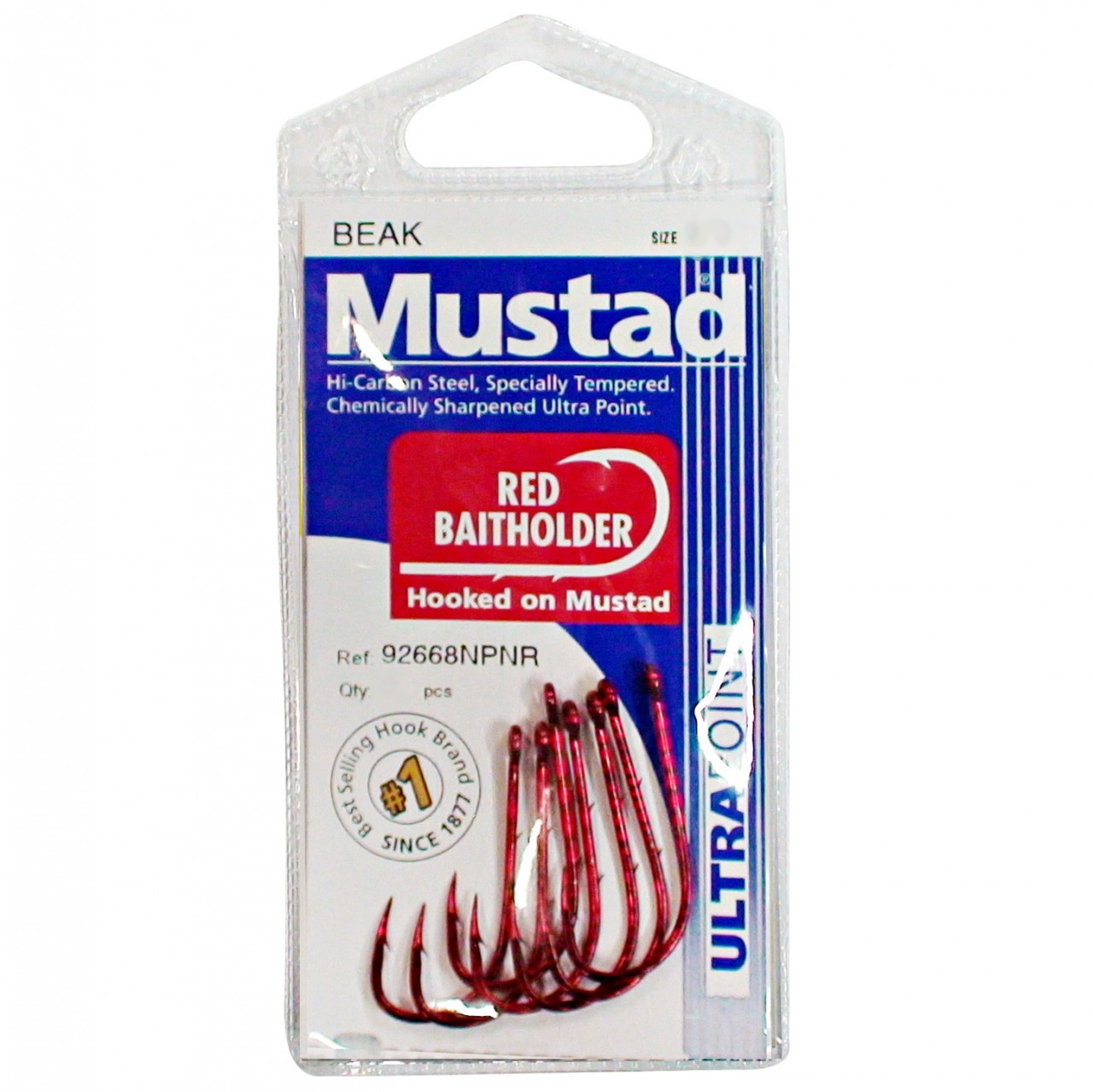 Mustad Bait Holder Fishing Hooks single packet 92668NPNR