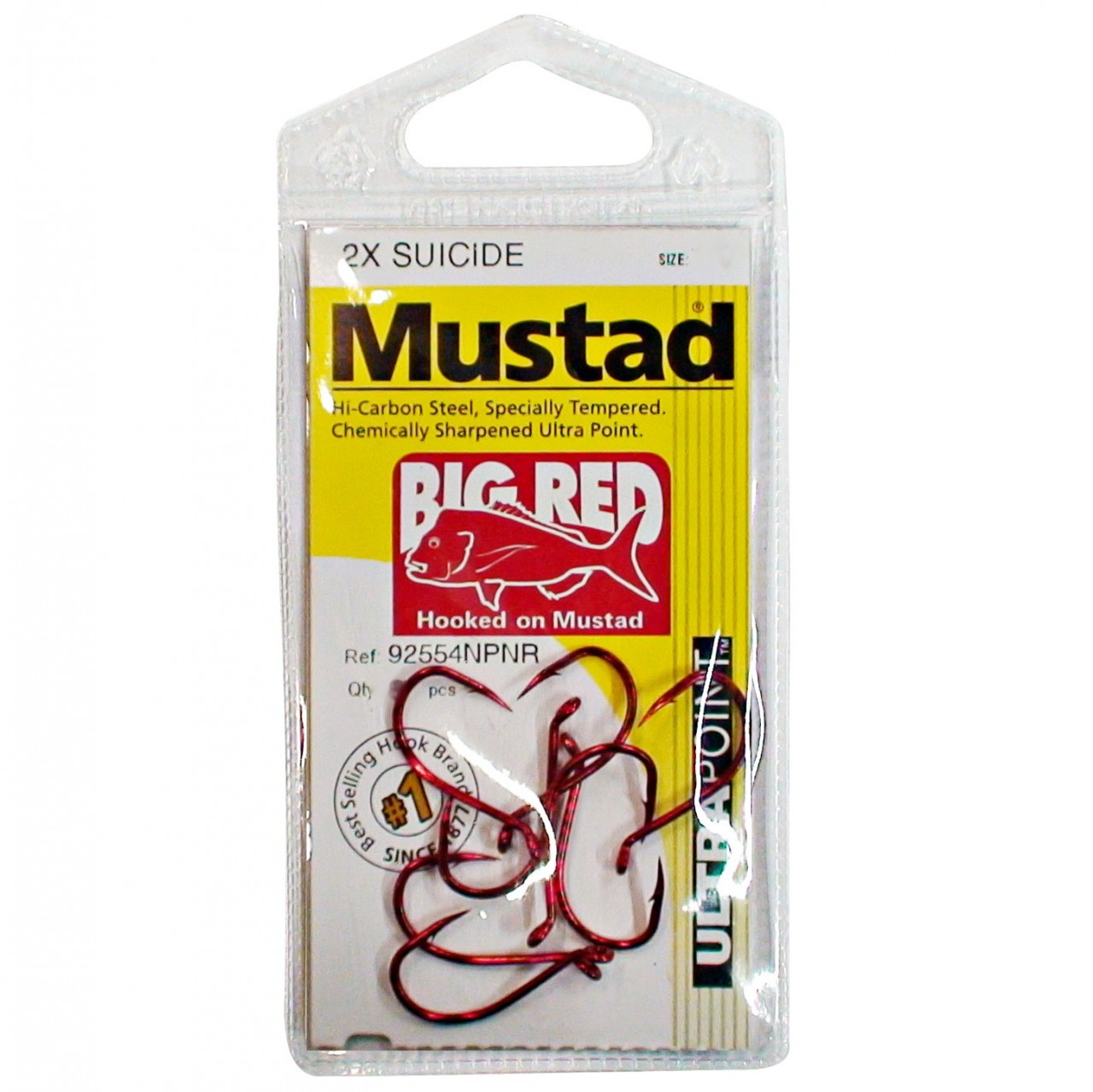 Mustad Big Red Suicide Fishing Hooks Single Packet