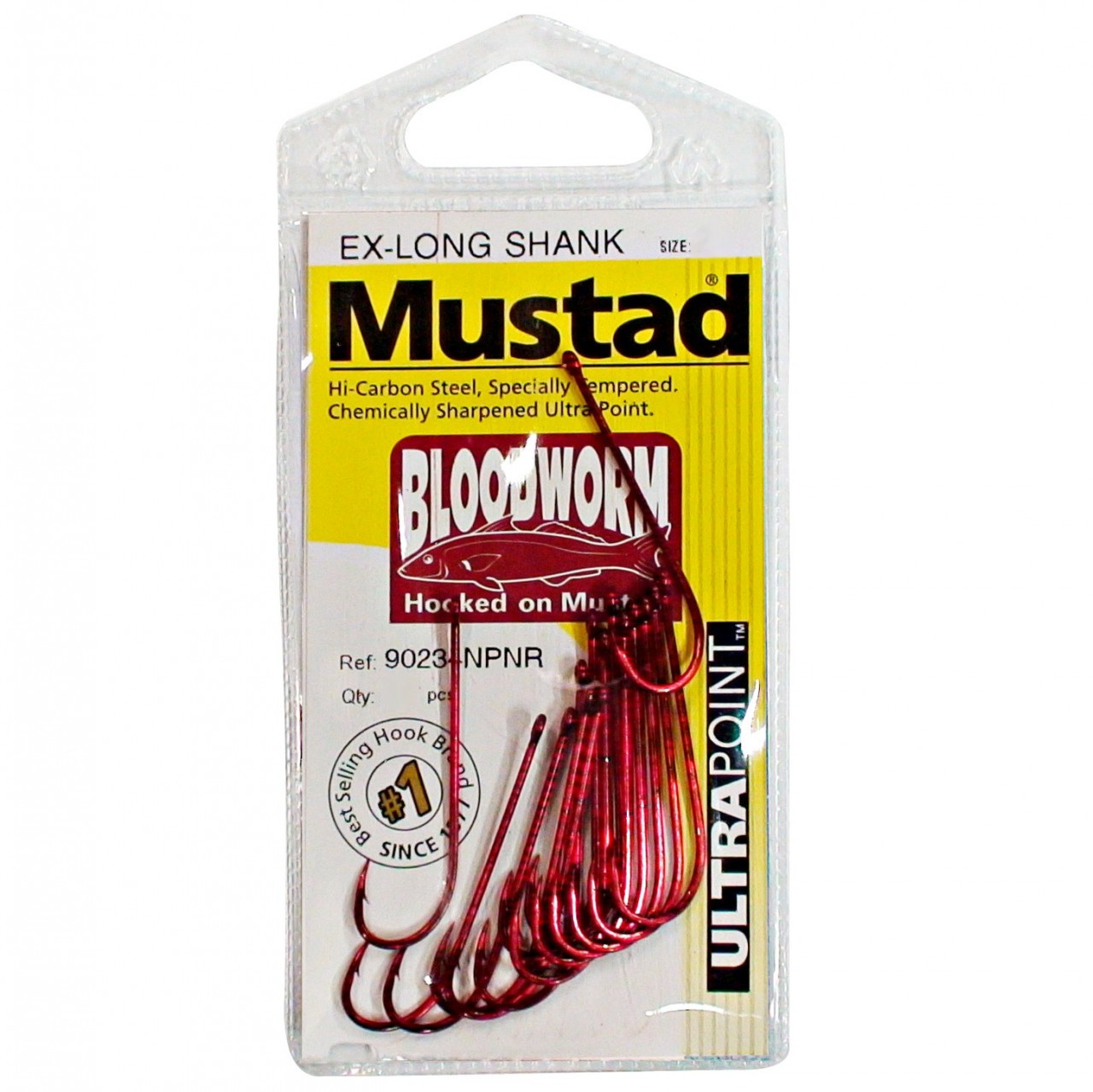 Mustad Bloodworm Long Shank Hooks Single Pack