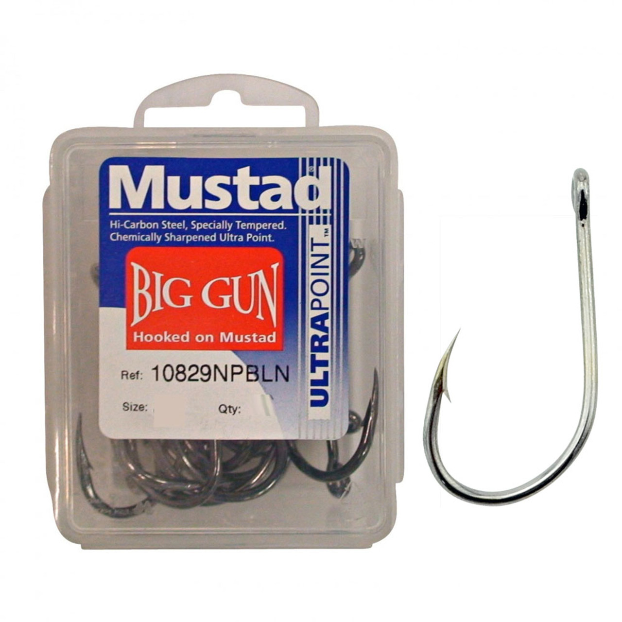 Mustad 10829NP-BN Big Gun 2x Bait Hooks Size 10/0 Jagged Tooth Tackle