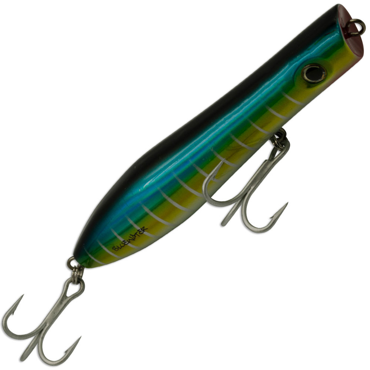 Intent Tackle Ocean Series Popper Fishing Lure, Reef Blue Metallic