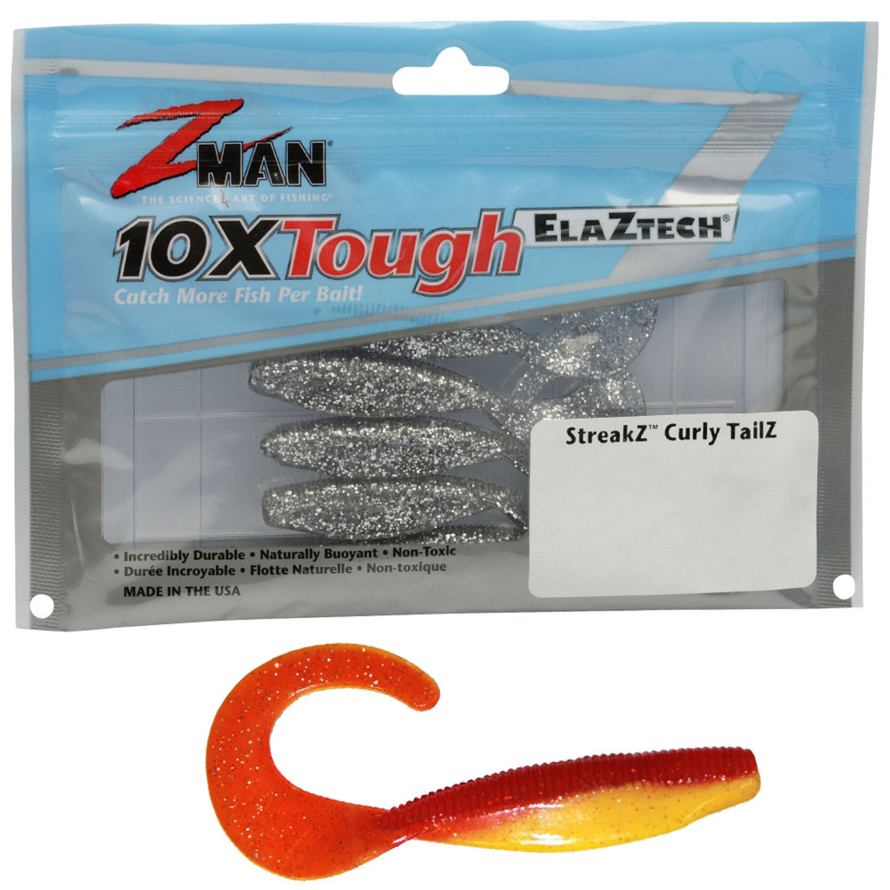 Zman Streakz Curltail Soft Plastic Lure 4in 5 Pack Bloodworm