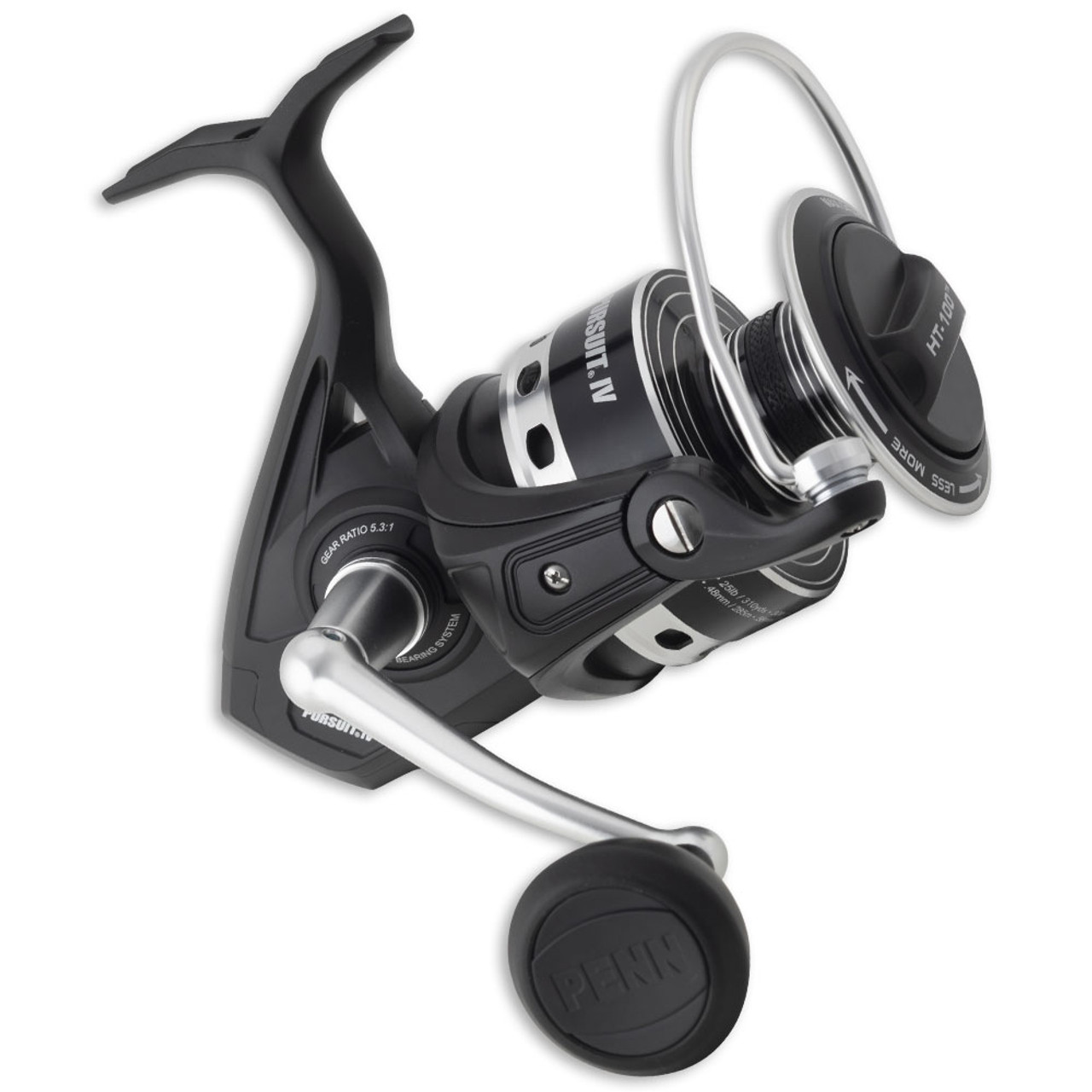  PENN Pursuit III Spinning Fishing Reel, Black/Silver, 2500 :  Sports & Outdoors
