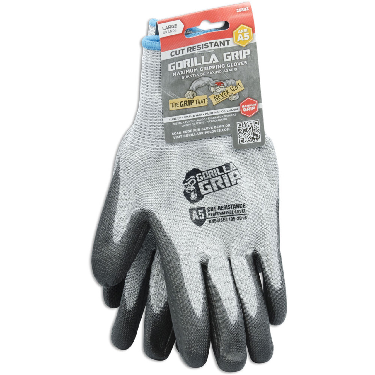 GORILLA GRIP A5 CUT RESISTANT GLOVES - Large