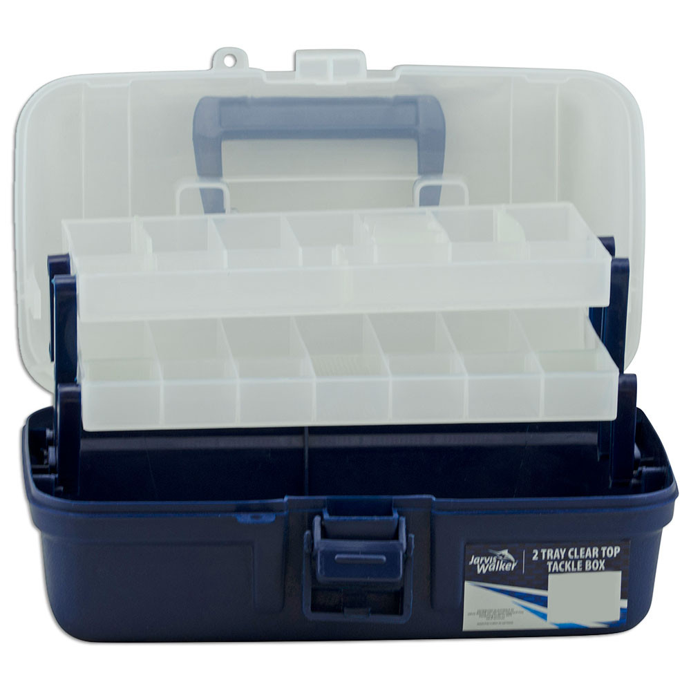 Masterline Jarvis Walker Fishing Tackle 2 Tray Clear Top Fishing Tackle Box Anglers Equipment Tackle Boxes Bags