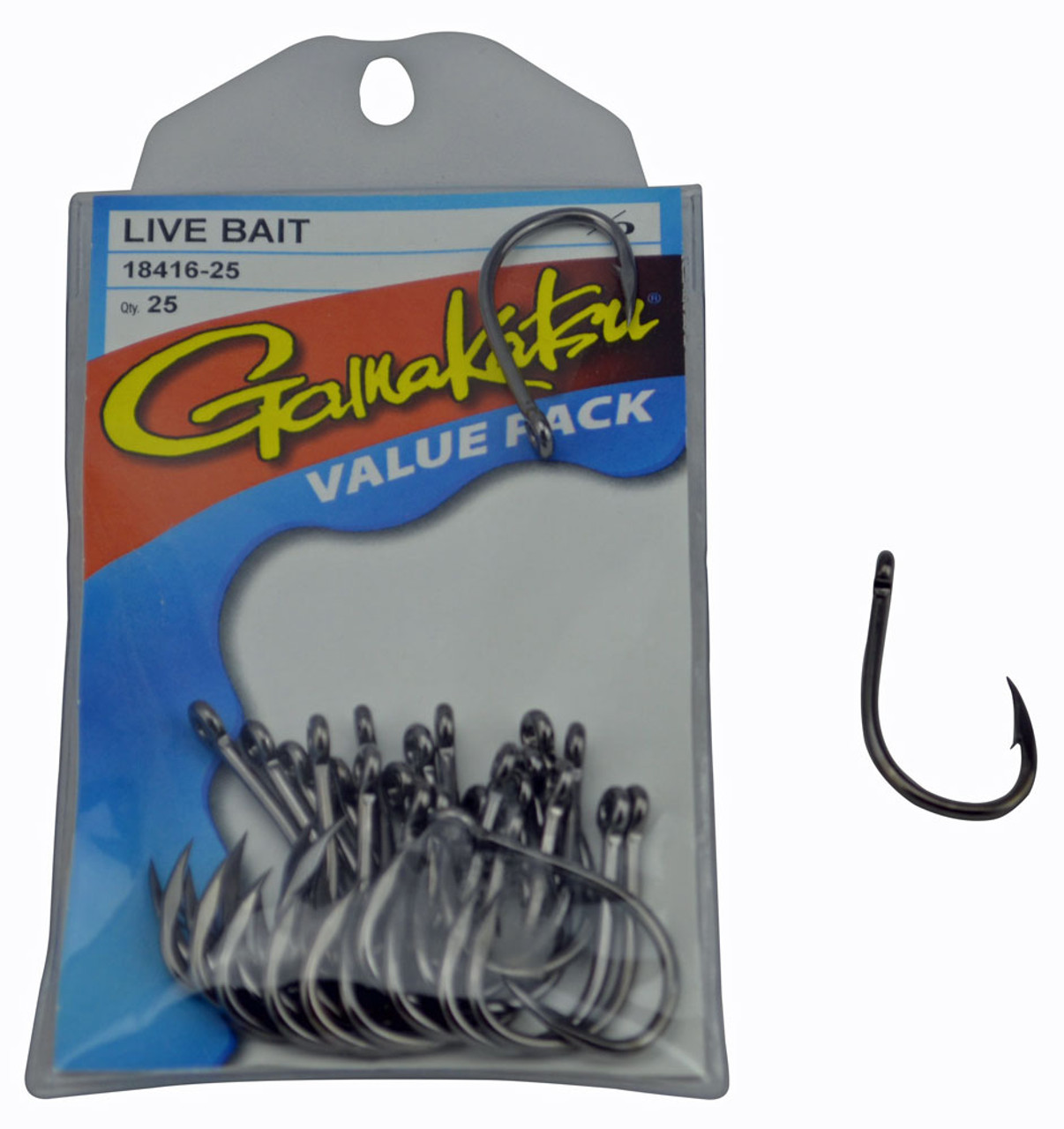 Gamakatsu Live Bait HD Fishing Hook (Size: 2/0 / 25 Pack), MORE
