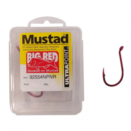 Mustad Red Bait Holder Fishing Hooks (Box) 92668NPNR
