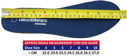 Womans Aqua Shoe Size Guide