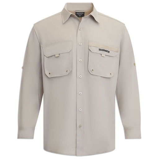 Shimano Team Shirt Men L Blue Button Up Cotton Long Sleeve