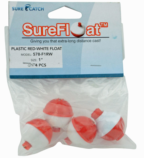 1inch 4pce Sure Catch Float Round Red and White 309BF1