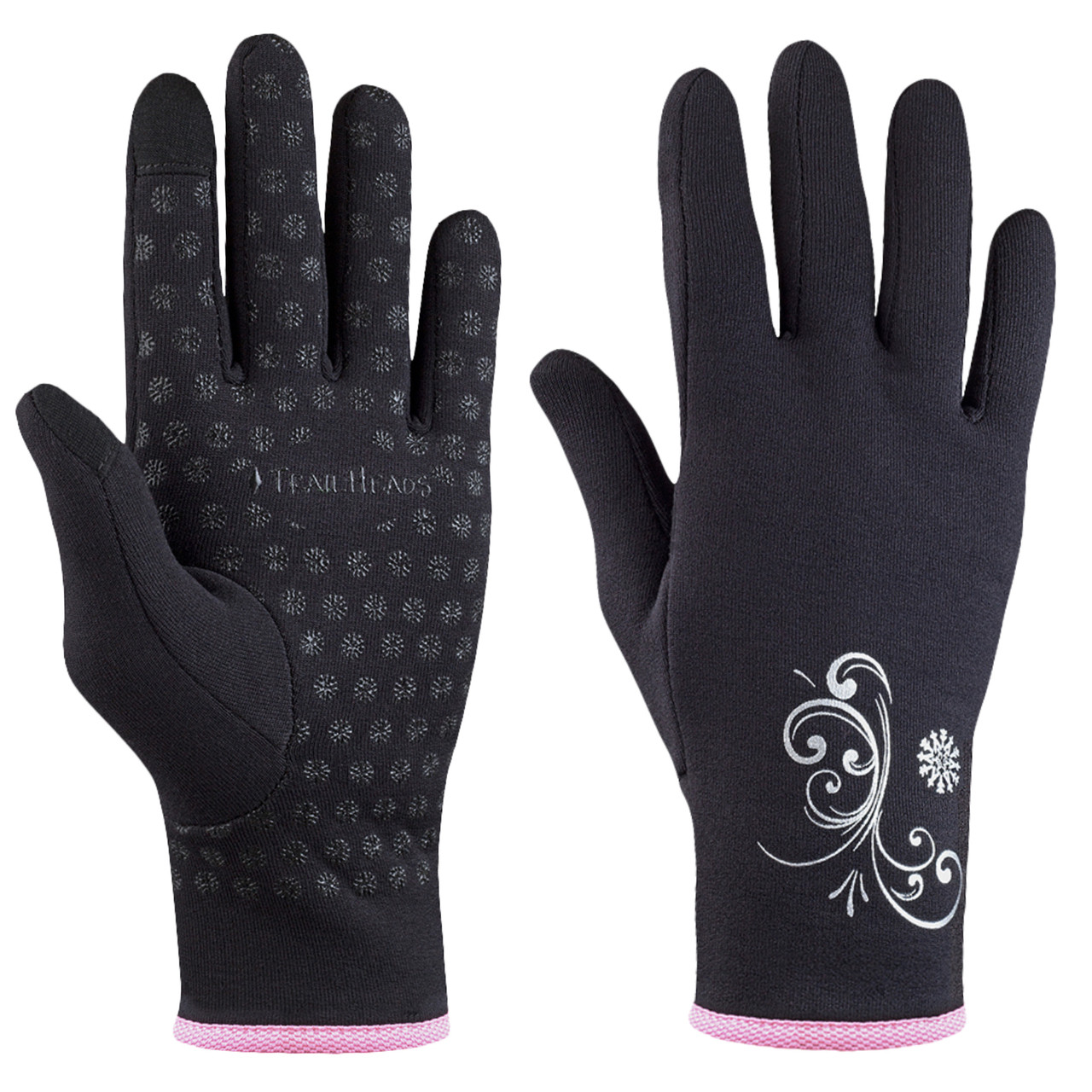 TrailHeads Power Stretch Women's Running Gloves black / fast pink