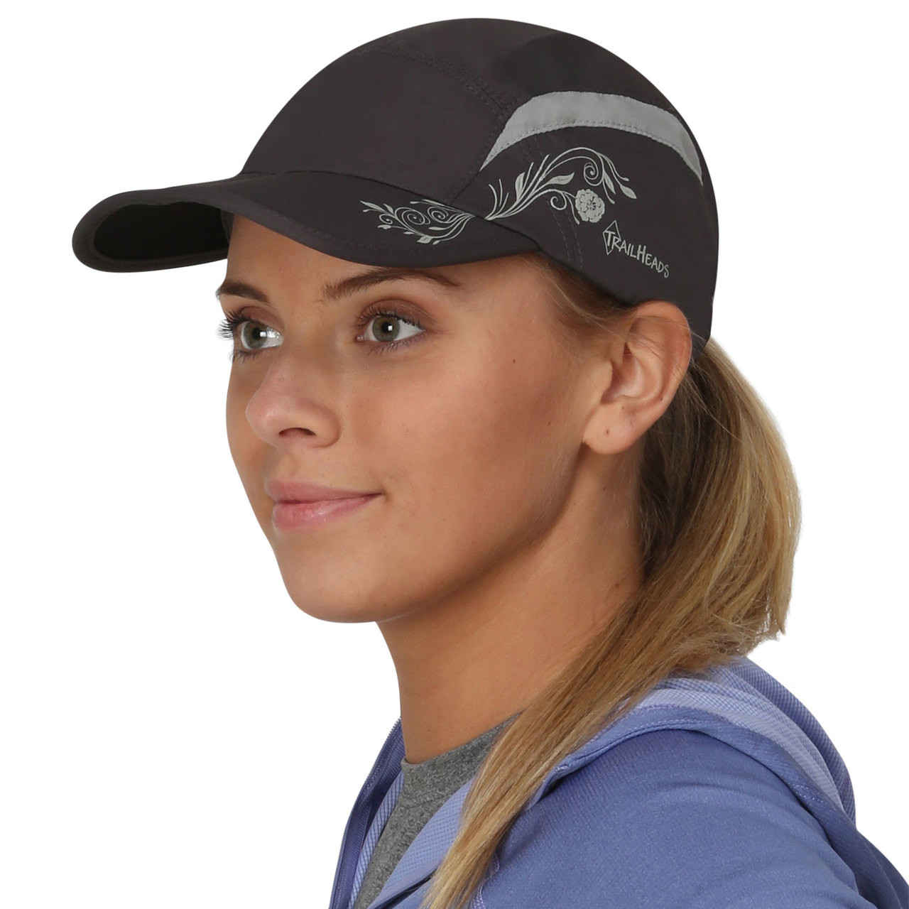 Relective Baseball Cap With Foldable 3-Panel Long Bill UPF 50 +  Unstructured Running Hat