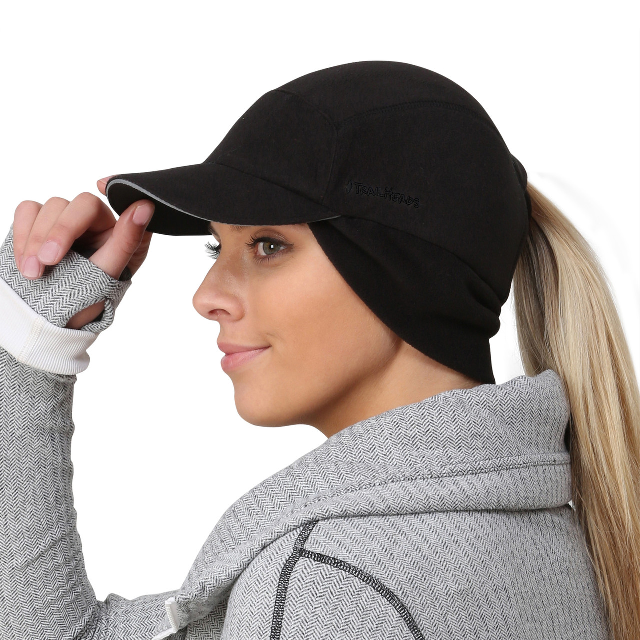 TrailHeads Trailblazer Ponytail Hat for Women - Black