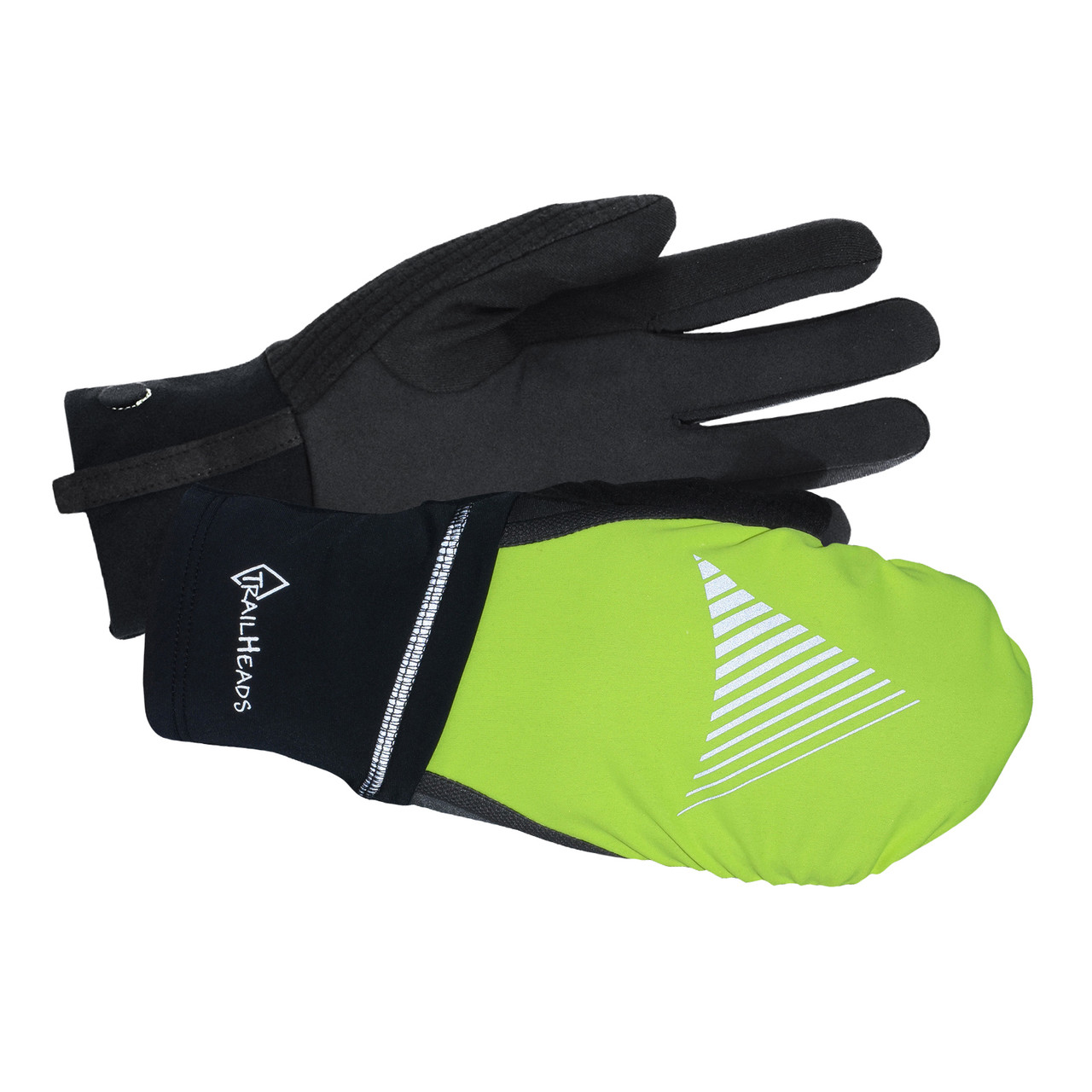 Cold Weather Running Gloves Convertible / Black / HIVIS