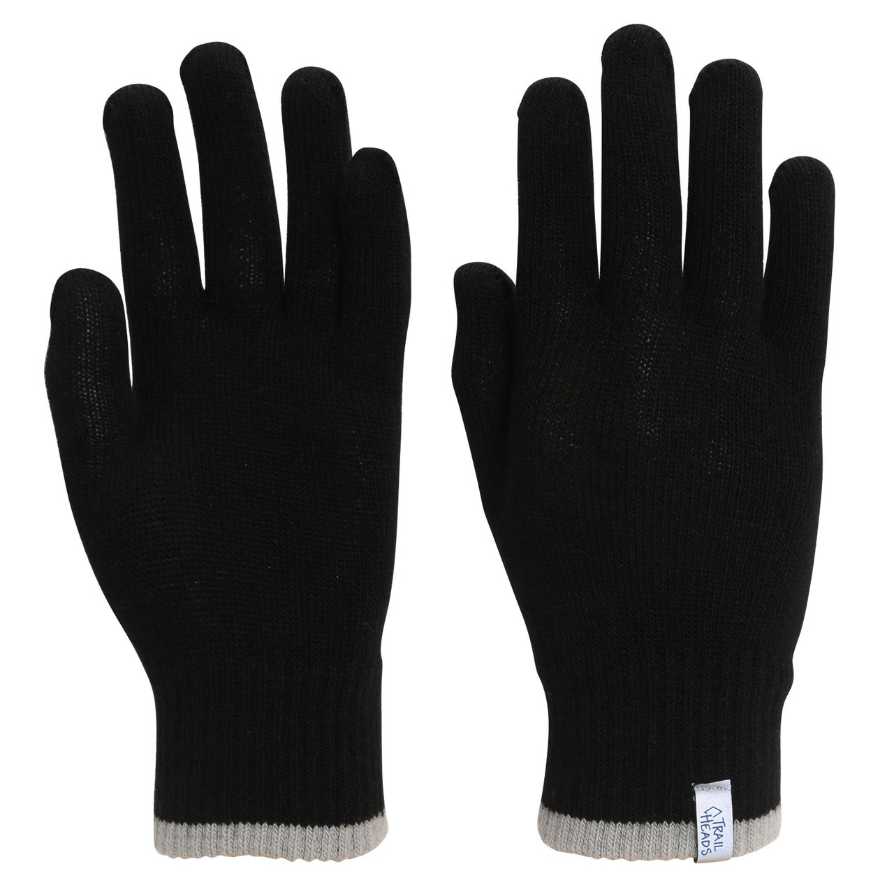 black knit gloves