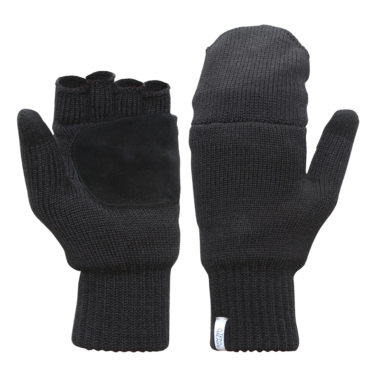 Women's Fingerless Gloves  Merino Knit Convertible Mittens