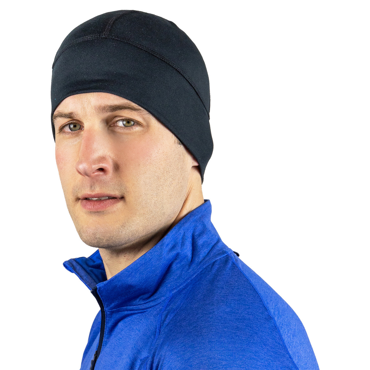 Love Canada Men Women Winter Helmet Liner Fleece Skull Cap Beanie Hat for Running Black 