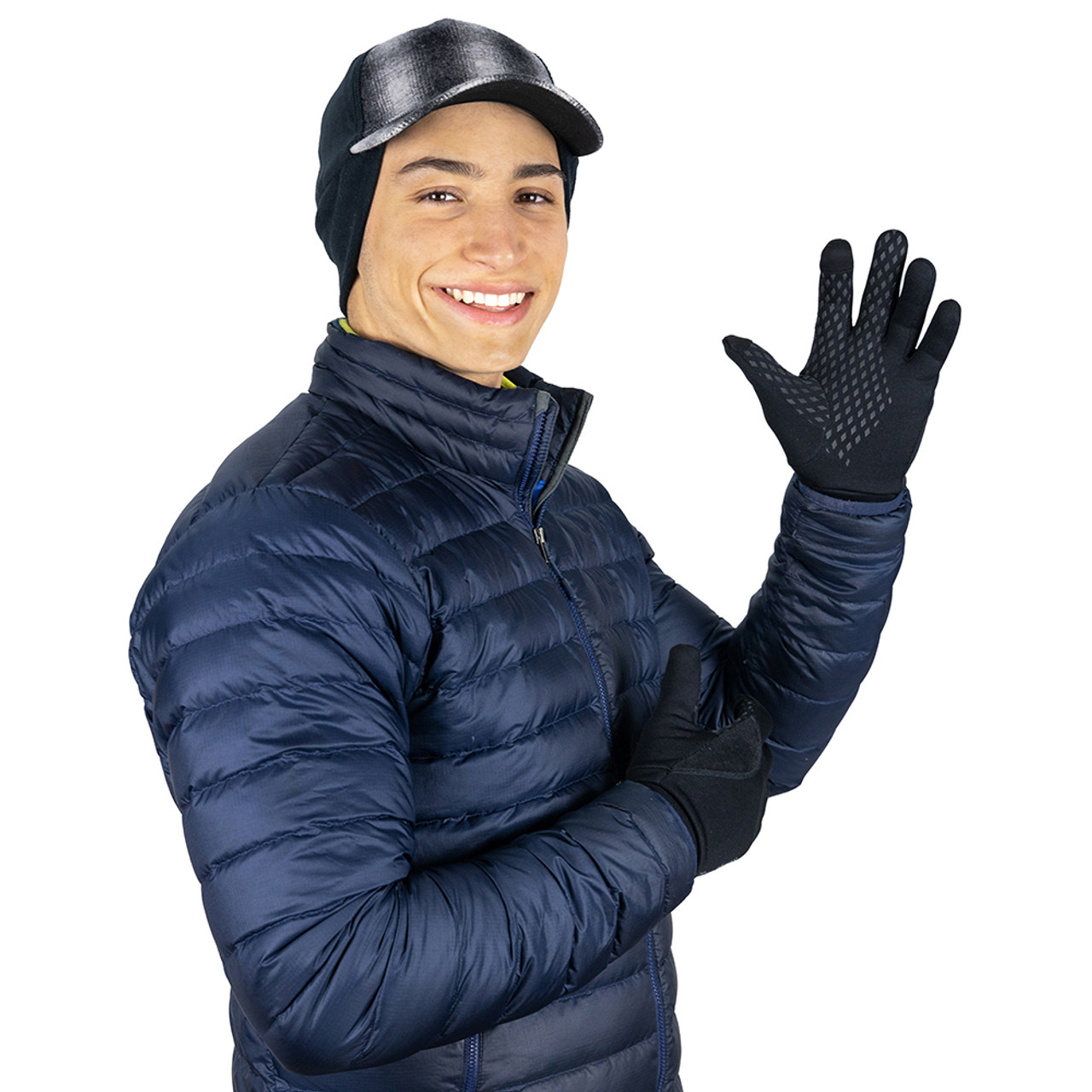 Men's Trucker Hat and Touchscreen Gloves Gift Set for Winter