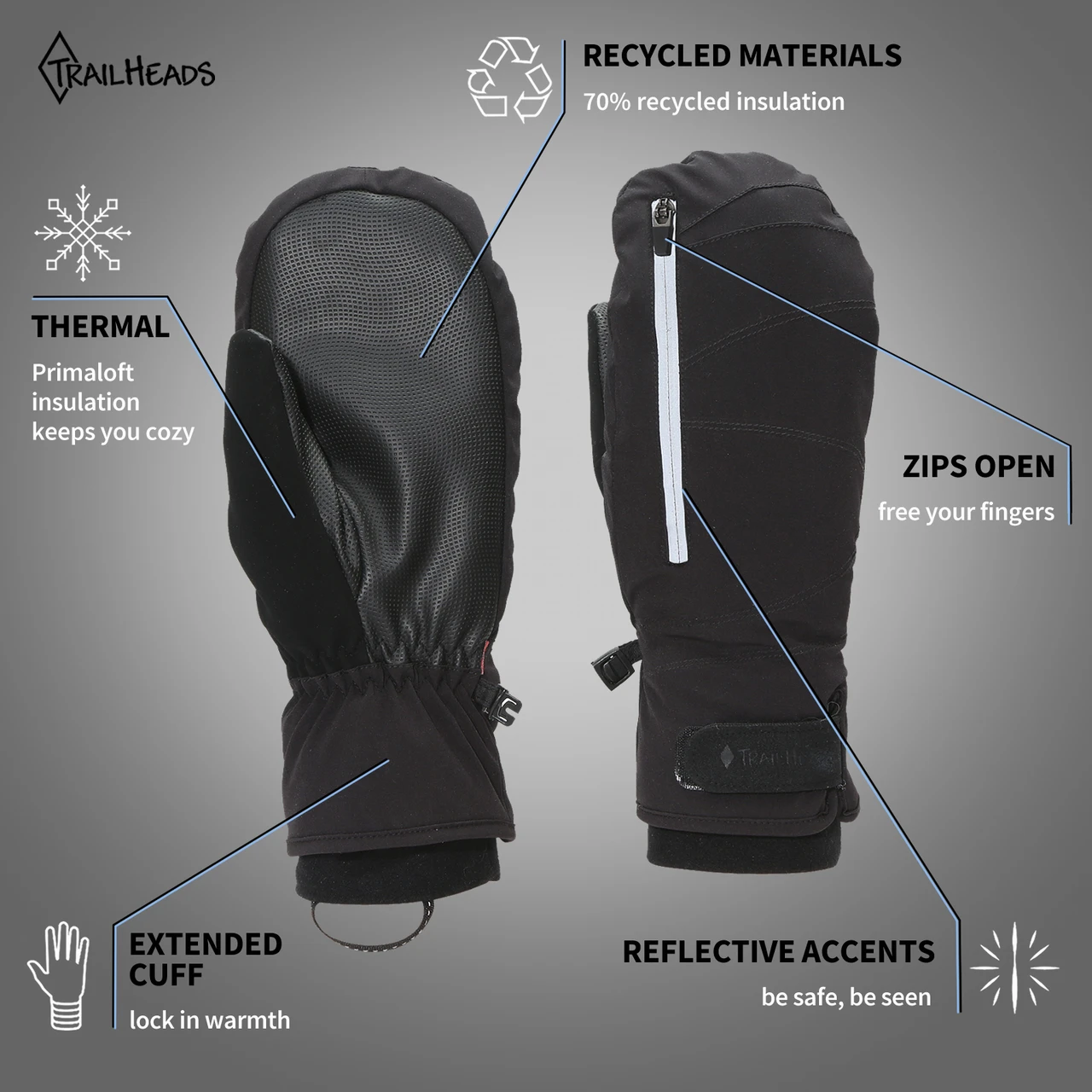 TrailHeads Convertible Zip Mittens
