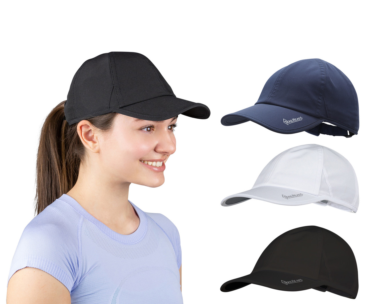 UV Protection Running Hat for Women - 3-Pack
