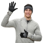 mens gloves and headband with reflective