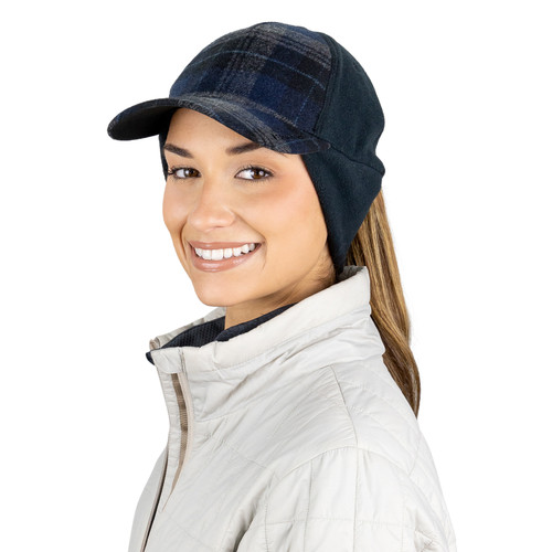 Women’s Ponytail Hat - Plaid Winter Trucker