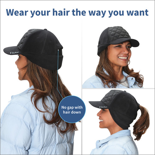Winter Trucker Hat for Women - Quilted Ponytail Hat