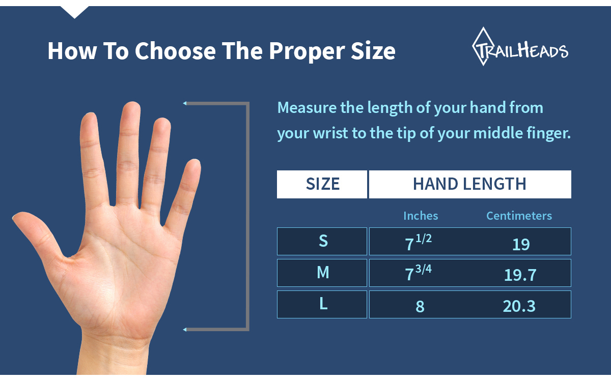 women's running mittens size chart