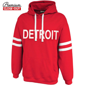 Detroit Red Retro Heavy Weight Old School Jersey Hoodie