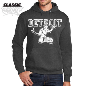 Spirit of Detroit Chalk Dark Heather Classic Hoodie