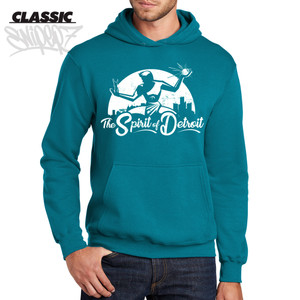 Michigan The Spirit of Detroit Teal Classic Hoodie