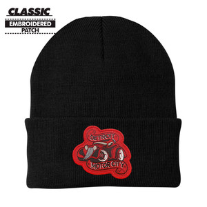 Detroit Motor City Hot Rod Ribbon Black Classic Knit Cap Beanie