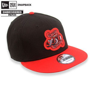 Detroit Motor City Hot Rod Ribbon New Era Black Red Flat Bill Snapback Cap