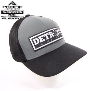 Detroit Gear Shift Box Woven Graphite Black Flex-Fit Pacific Fusion Trucker Cap
