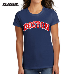 Boston Tiffany Arch Navy Classic Ladies T-Shirt