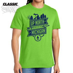 Up North The Great Lakes State Flash Green Classic T-Shirt