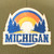 Michigan Sunset Moss Black Flex-Fit Pacific Fusion Trucker Cap