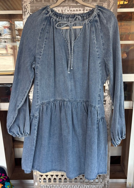 Long Sleeve Denim Mini Dress