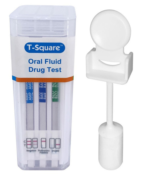 12 Panel T-Square® Oral Fluid Saliva Drug Test Kit with Alcohol