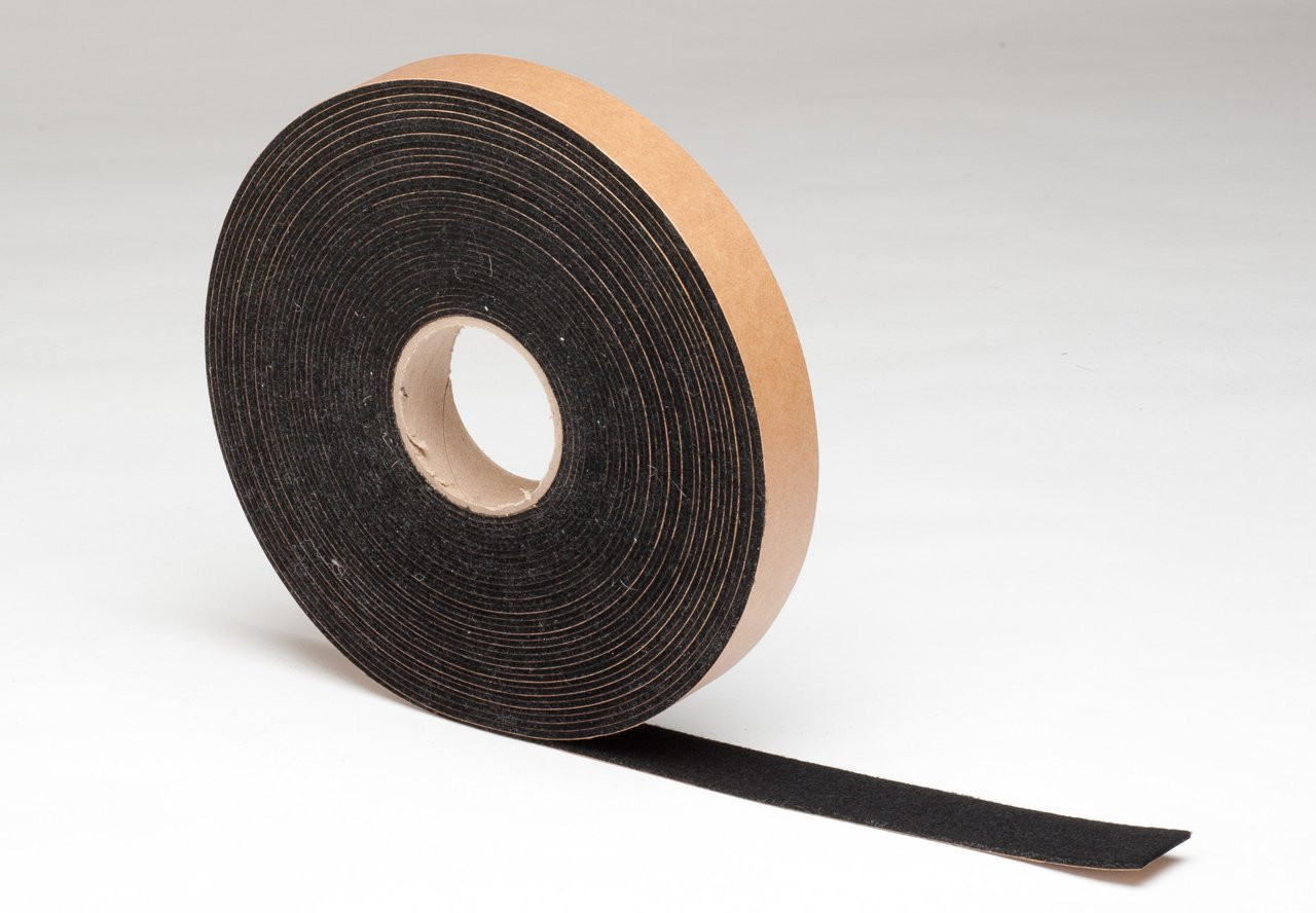 Black Felt Stripping, Adhesive Backed 1.5 Wide x 1.5mm (.059