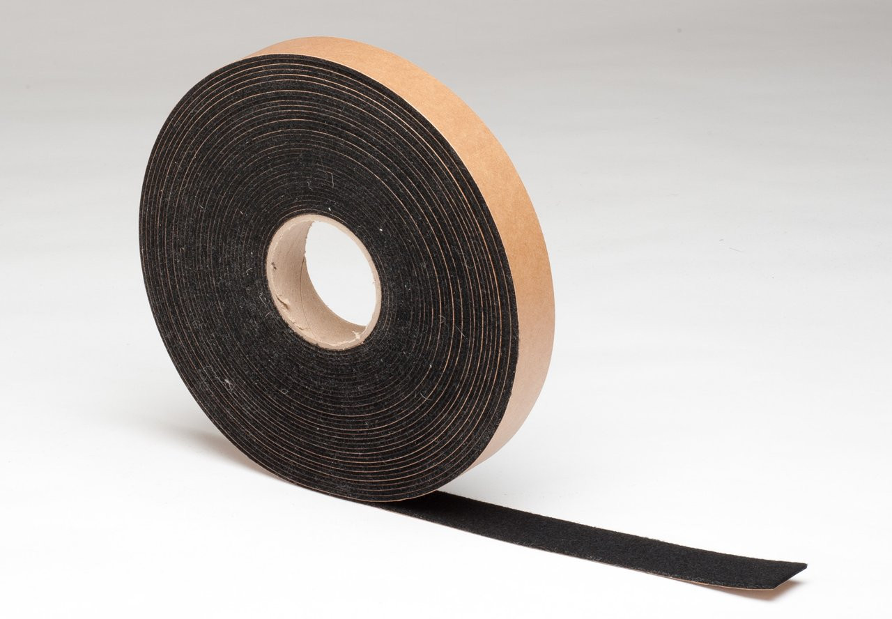 Black Felt Stripping, Adhesive Backed 1.5 Wide x 1.5mm (.059”) Thick, 50'  Roll - 2 Roll Minimum - The Felt Company