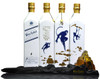 Johnnie Walker Blue Year of The Monkey Set with four porcelain bottles on display stand