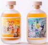 Ultraman Umeshu Bottle Set featuring two 500ml plum wine bottles with Ultraman-themed anniversary designs