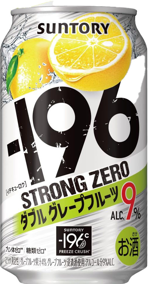 Suntory -196C Strong Zero w grapefruit Alcohol 9% 350ml x 24