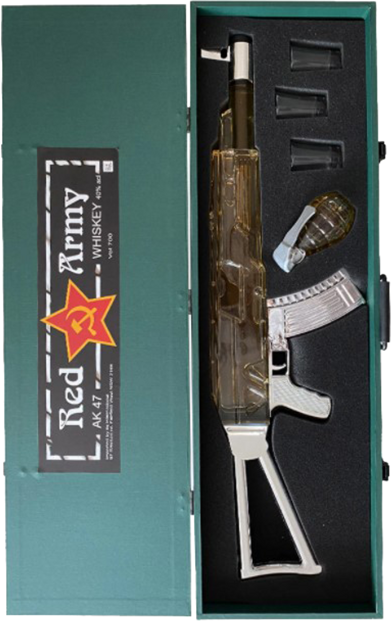 Modernisere entusiastisk Svaghed Red Army AK-47 Whiskey with Grenade & 3 Shot Glasses 700ml