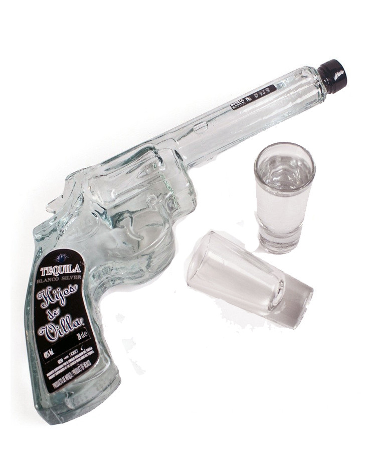 Hijos De Villa Revolver Tequila Gun with 2 Shot Glasses 200ml