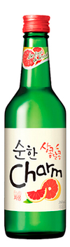 Bottle of Charm Grapefruit Soju, 360ml Korean rice spirit with grapefruit flavor