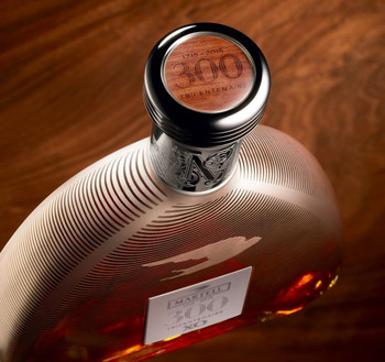 Martell XO Exclusive Tricentenaire Edition decanter with silver oak lifeline detailing and swift emblem