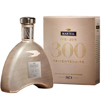 Martell XO Exclusive Tricentenaire Edition decanter with silver oak lifeline detailing and swift emblem